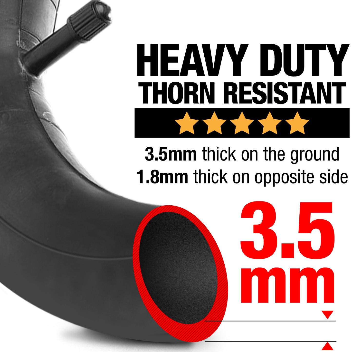 3-Pack HEAVY DUTY -3.5mm thickness- Inner Tubes Set